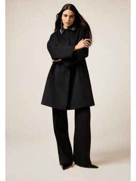 Oltre Oltre Cappotto 0000E000156N033 Nero Baggy Fit