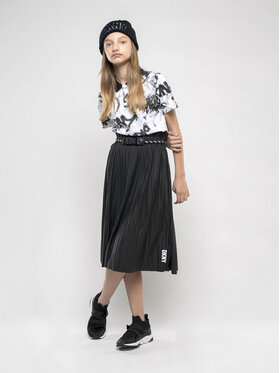 DKNY DKNY Plisovaná sukně D33616 D Černá Regular Fit