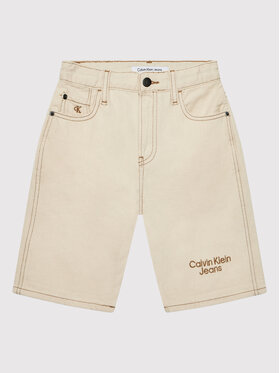 Calvin Klein Jeans Calvin Klein Jeans Džínové šortky IB0IB01233 Béžová Relaxed Fit
