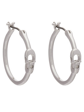 Coach Coach Cercei Signature Hoop Earrings 37408160RHO030 Argintiu