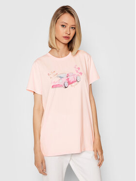 PLNY LALA PLNY LALA Póló You Drive Me Crazy Classic PL-KO-CL-00274 Rózsaszín Regular Fit
