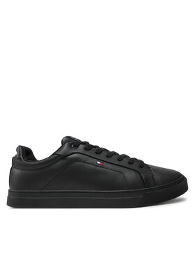 Tommy Hilfiger Tommy Hilfiger Sneakersy Icon Court Lth Flag Ess FM0FM05317 Černá