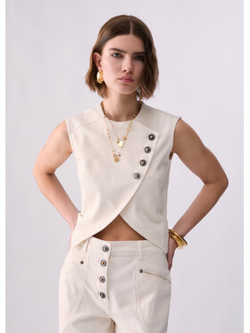 Liu Jo Liu Jo Gilet WF6169T1819X0659 Bianco Slim Fit