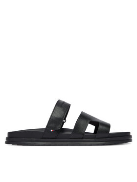 Tommy Hilfiger Tommy Hilfiger Nazouváky Adjustable Premium Lth Sandal FM0FM05773 Černá