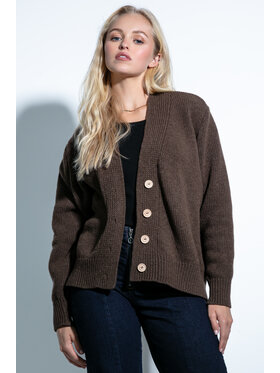 Fobya Fobya Kardigan F1710 Brązowy Classic Fit