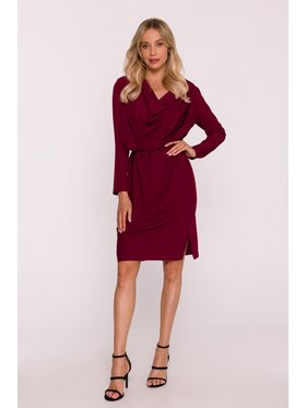Stylove Stylove Sukienka elegancka s428 Bordowy A-Line Fit