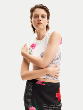 Desigual Desigual T-Shirt Mirna 24SWTK10 Λευκό Slim Fit