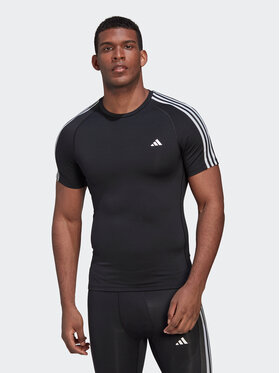 adidas adidas Тениска от техническо трико Techfit 3-Stripes Training HD3525 Черен Tight Fit