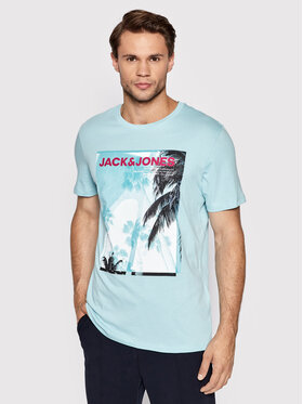 Jack&Jones Jack&Jones T-Shirt Palm 12213757 Niebieski Regular Fit