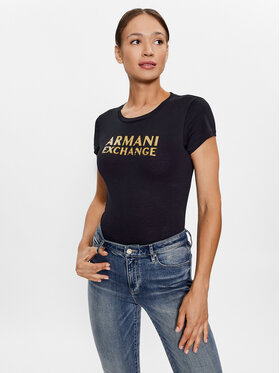 Armani Exchange Armani Exchange T-shirt 6RYT07 YJ8QZ 1200 Crna Slim Fit