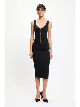 BENU BENU Sukienka wieczorowa z haftkami Czarny Slim Fit