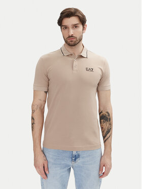 EA7 Emporio Armani EA7 Emporio Armani Тениска с яка и копчета 8NPF16 PJVUZ U6155 Бежов Slim Fit