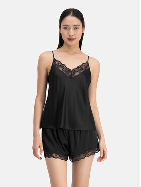Dorina Dorina Kratke hlače pižama Pure Silk DCSH0002SK002 Črna Regular Fit