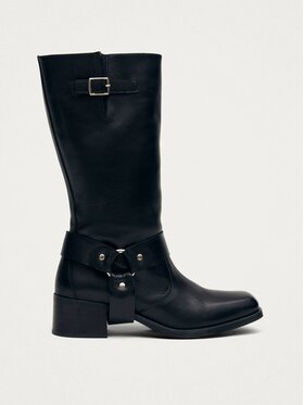 ALOHAS ALOHAS Kozaki Rocky Black Leather Boots Czarny
