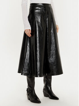 Sisley Sisley Suknja od imitacije kože 4XAUL002E Crna Regular Fit