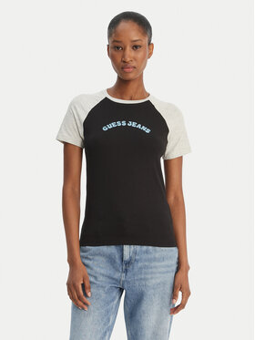 Guess Jeans Guess Jeans Póló W6GIB0 J1314 Fekete Regular Fit