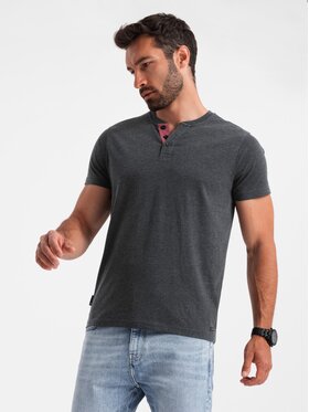 Ombre Ombre T-Shirt OM-TSCT-0155 Černá Regular Fit