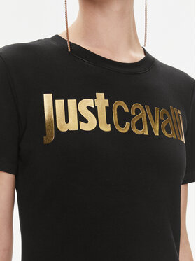 Just Cavalli Majica 75PAHT00 Črna Regular Fit