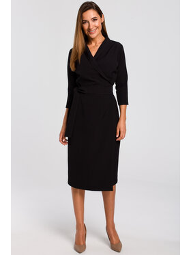 Stylove Stylove Koktejlové šaty S175 Černá Regular Fit