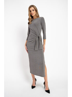 CLICK CLICK Sukienka dzianinowa 70-814 Srebrny Anatomic Fit