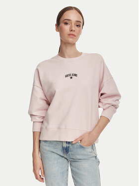 Guess Jeans Guess Jeans Pulóver W6YQ03 K3828 Rózsaszín Regular Fit