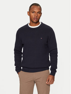 Tommy Hilfiger Tommy Hilfiger Megztinis MW0MW37400 Tamsiai mėlyna Slim Fit