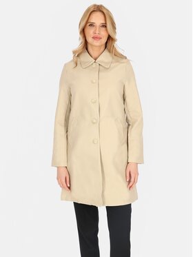 Perso Perso Płaszcz przejściowy BLE252369F Beżowy Regular Fit