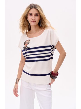 blue shadow blue shadow Bluzka Shyly Écru Regular Fit