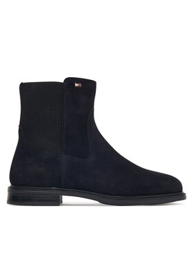 Tommy Hilfiger Tommy Hilfiger Gležnjarji Chelsea Enamel Flag Suede Ankle Chelsea FW0FW09575 Mornarsko modra