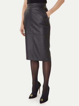 Elisabetta Franchi Elisabetta Franchi Gonna in similpelle GO-145-57E2 Nero Regular Fit