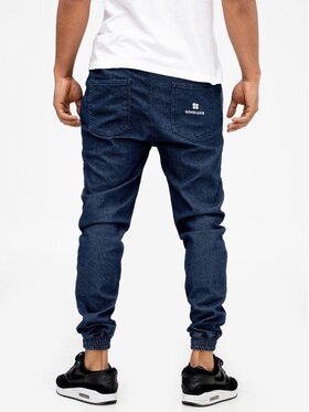 Good Luck Good Luck Jeansy Spodnie Jogger Jeansowe Męskie Ciemne Niebieskie Good Luck Name XL Niebieski Regular Fit