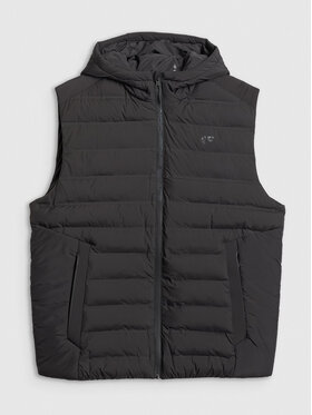 4F 4F Kamizelka MIDSHOP TEXTILE Czarny Regular Fit