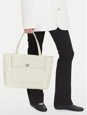 Calvin Klein Calvin Klein Rankinė Ck Medium Shopper_Tex K60K613178 Balta