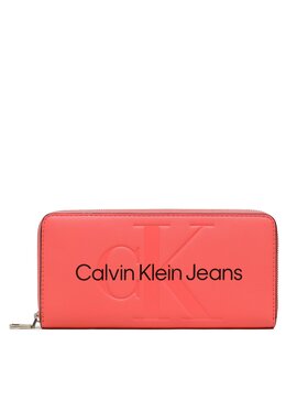 Calvin Klein Jeans Calvin Klein Jeans Veľká dámska peňaženka Sculpted Mono Zip Around Mono K60K607634 Koralová
