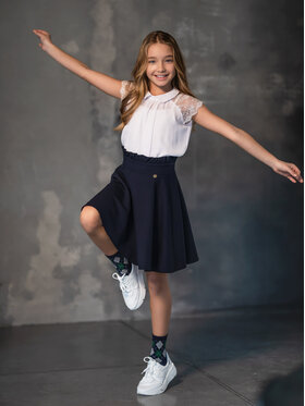 SLY SLY Spódnica 5S-304B Granatowy Comfortable Fit