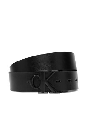 Calvin Klein Calvin Klein Vīriešu josta Ck Buckle Tumbled 35Mm Adj/Rev LV04D7049G Melns