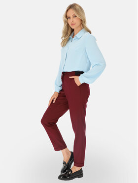 L’AF L’AF Spodnie materiałowe Liberty Bordowy Regular Fit