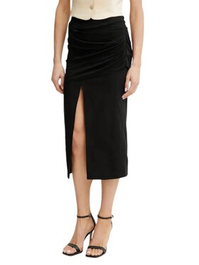 PINKO PINKO Spódnica midi Invisibile gonna lino stretch Czarny Regular Fit
