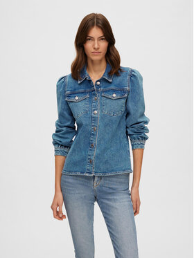 Selected Femme Selected Femme džínsová košeľa Karna 16088227 Modrá Regular Fit