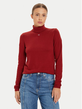 Tommy Jeans Tommy Jeans Rollkragenpullover Essential DW0DW19686 Rot Regular Fit