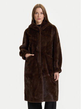 Rinascimento Rinascimento Кожено палто CFC0122225003 Кафяв Regular Fit