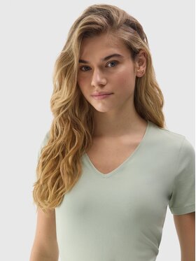 4F 4F T-shirt 4FWSS24TTSHF1359-42S-XS Verde Slim Fit