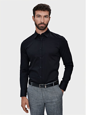 Evenemen Evenemen Koszula Punto G2 Twill Black Czarny Slim Fit