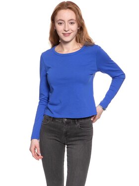 Wrangler Wrangler Bluzka B&Y LS CROP Niebieski Regular Fit
