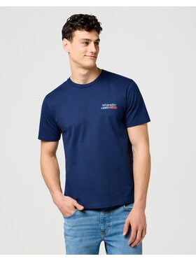Wrangler Wrangler T-Shirt SMALL AMERICANA TEE Niebieski Regular Fit