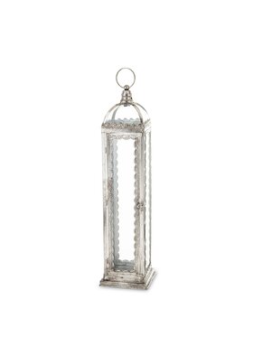 MIAhome MIAhome Lampion metalowy ze szkłem Kerala 64 cm Srebrny