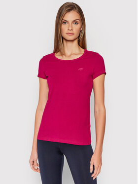 4F 4F T-Shirt NOSH4-TSD350 Růžová Slim Fit