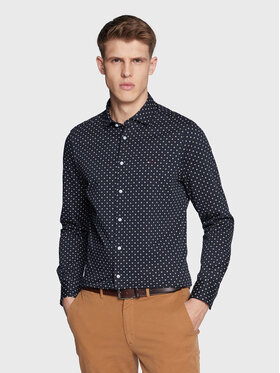 Tommy Hilfiger Tommy Hilfiger Košeľa Foulard MW0MW29133 Tmavomodrá Slim Fit