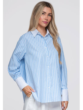Ombre Ombre Koszula OW-SH-E0065 Niebieski Loose Fit