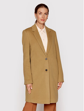 Calvin Klein Calvin Klein Μάλλινο παλτό Crombie K20K204155 Καφέ Regular Fit